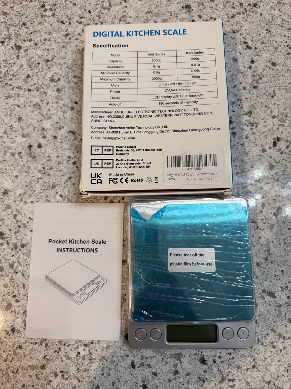 Pocket Digital Kitchen Scale - Blue - Unbranded